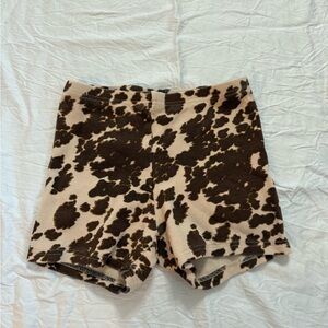 Adika Brown and Cream Patterned Bike Shorts